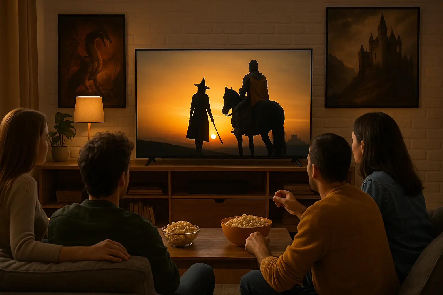 fans watching a knight of the seven kingdoms premiere at home