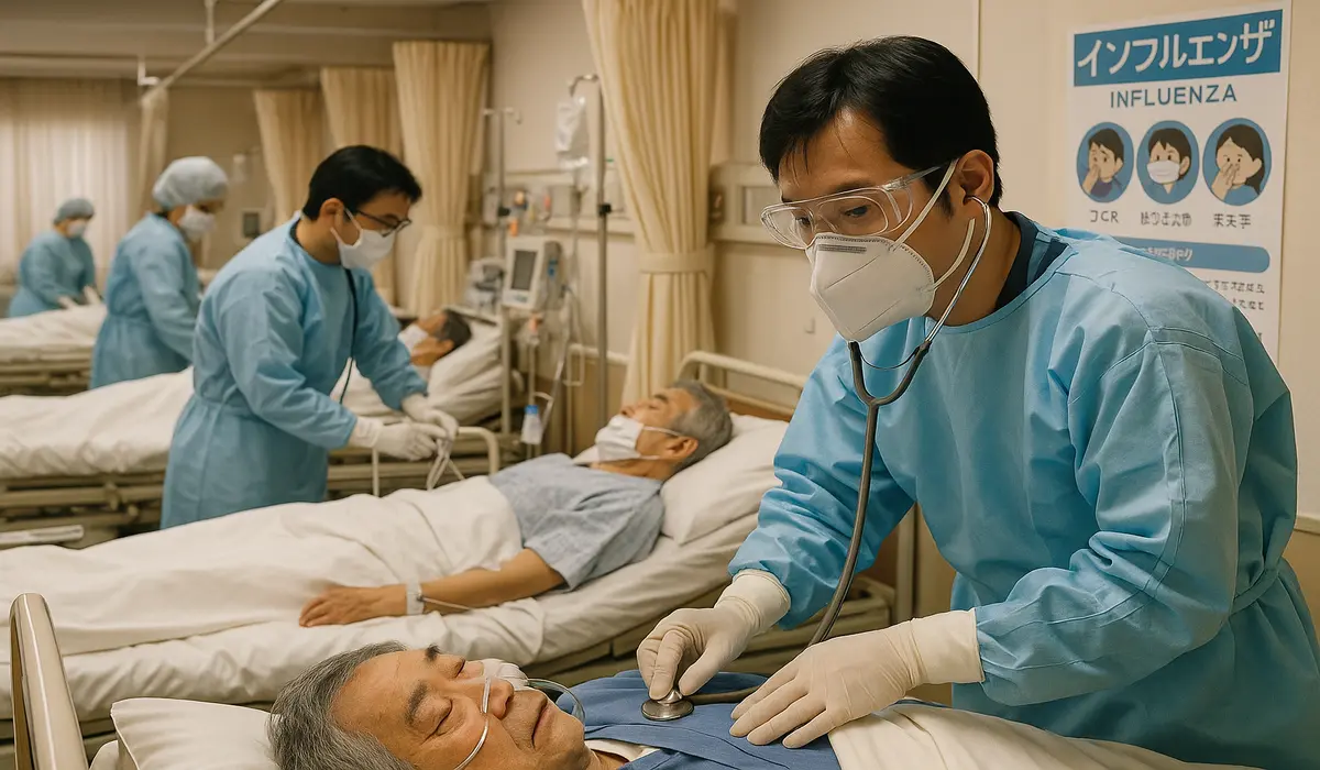 hospital flu epidemic in japan 2025 latest updates medical staff attending patients