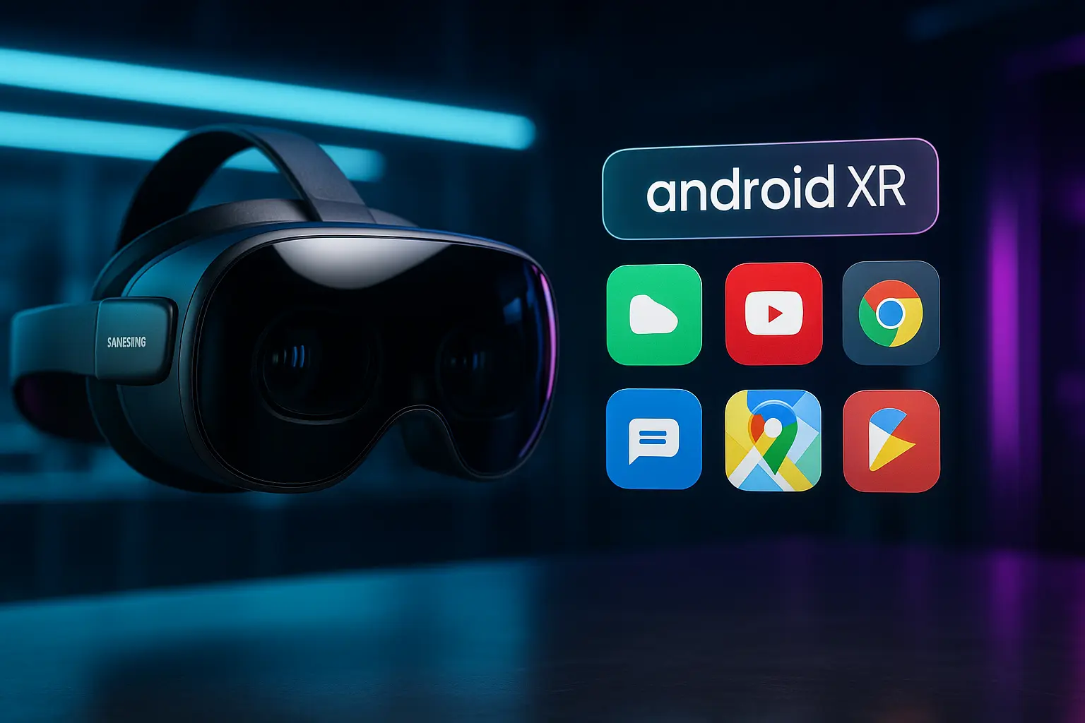 Samsung Galaxy XR headset Android XR interface