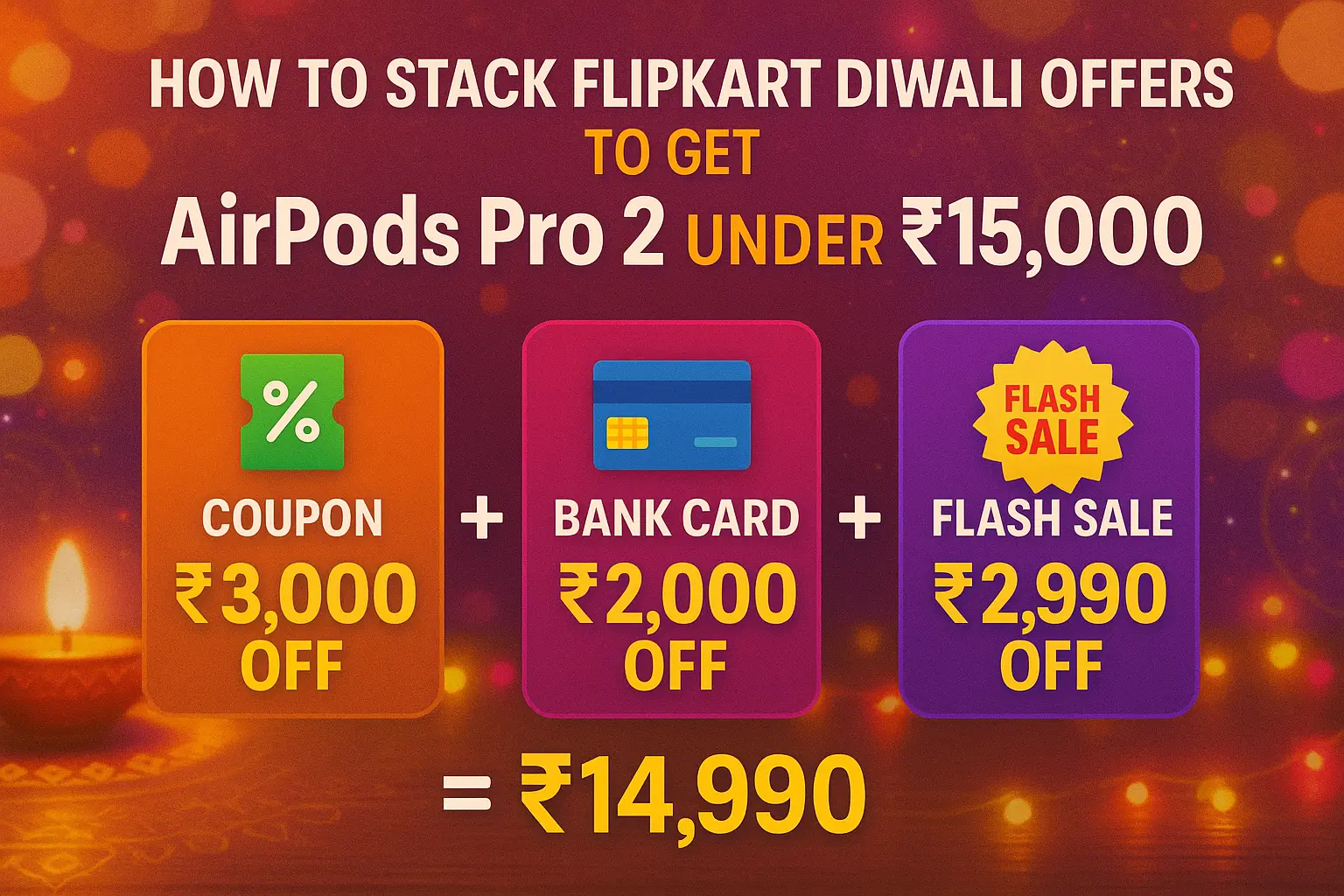 Flipkart Diwali 2025 AirPods Pro 2 discount stacking guide