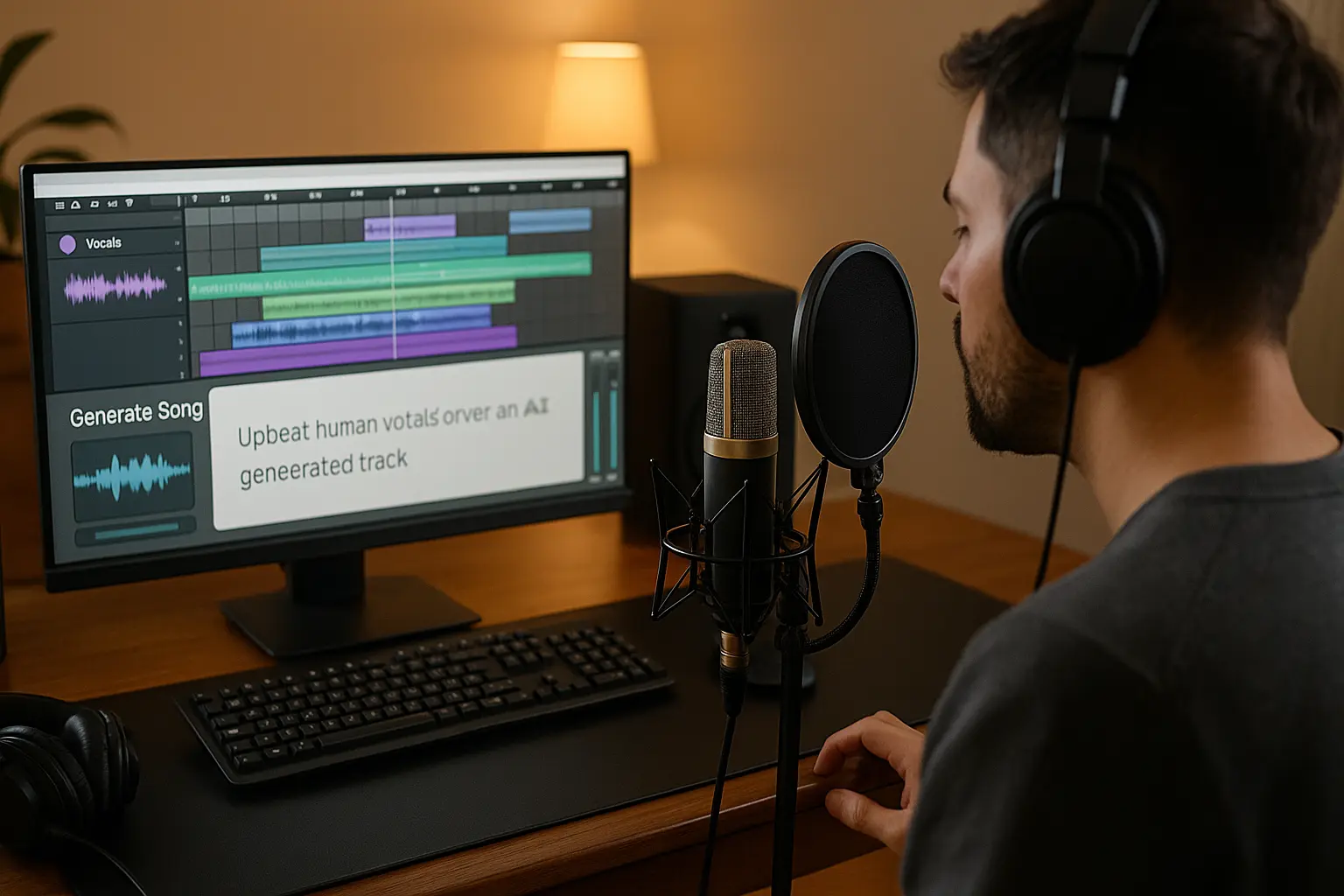 AI generated song editing with human musician