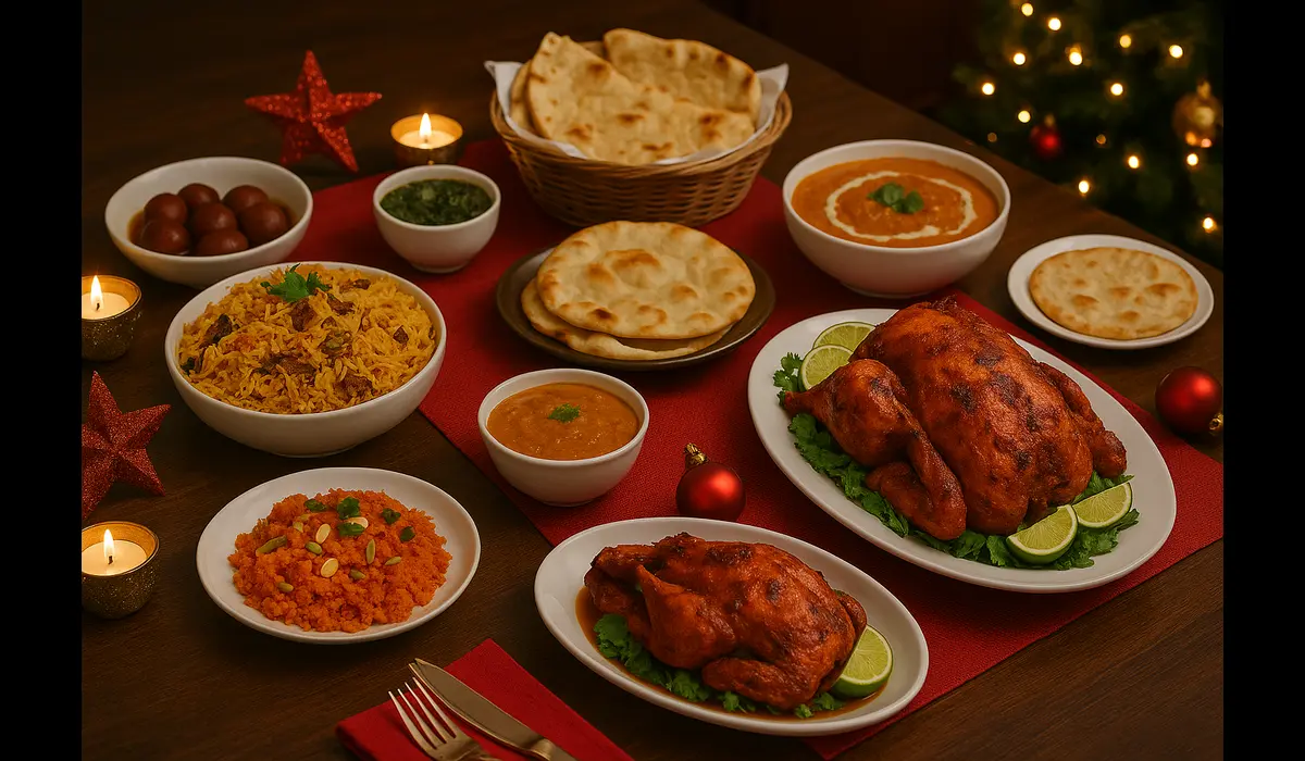 Indian students celebrating Christmas in USA.