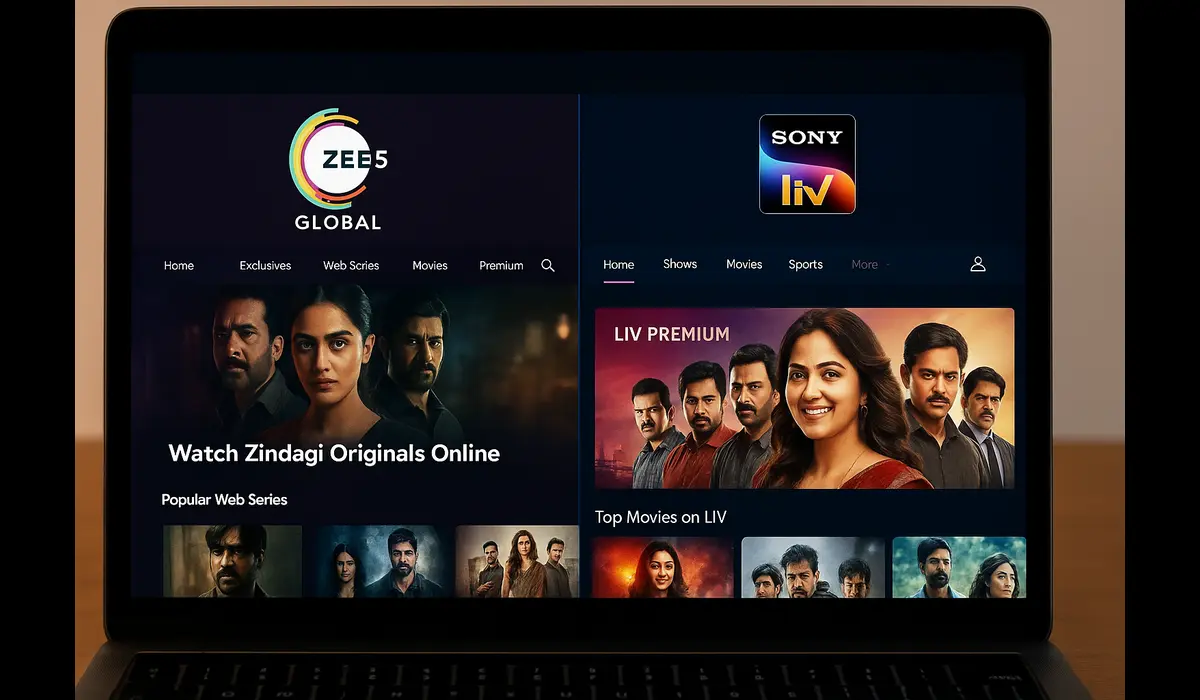 ZEE5 and SonyLIV Indian streaming platforms in USA.