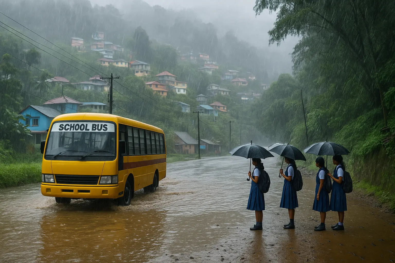 heavy rainfall Kerala schools closed