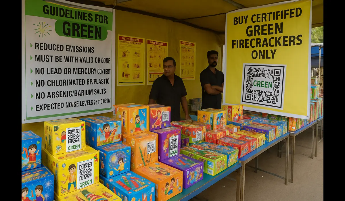 green firecrackers during Deepavali