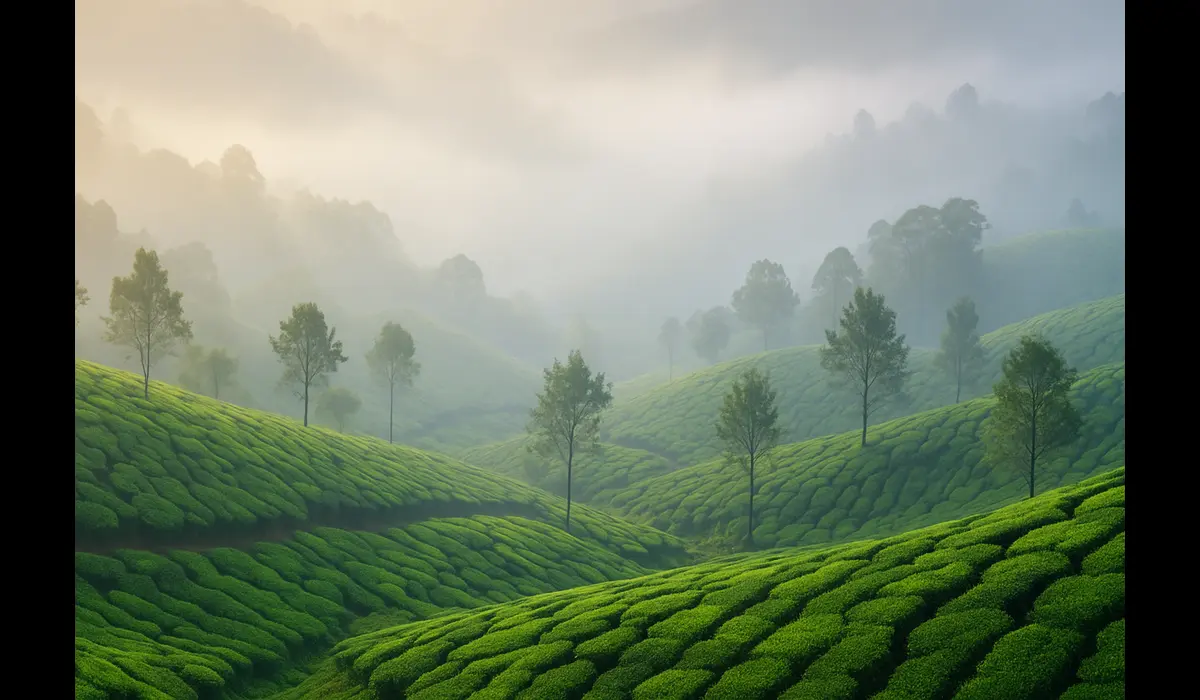 Magical hill stations in India Munnar tea gardens.