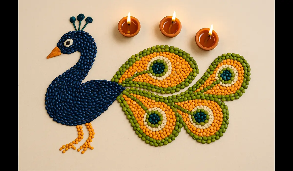 pulses rangoli design
