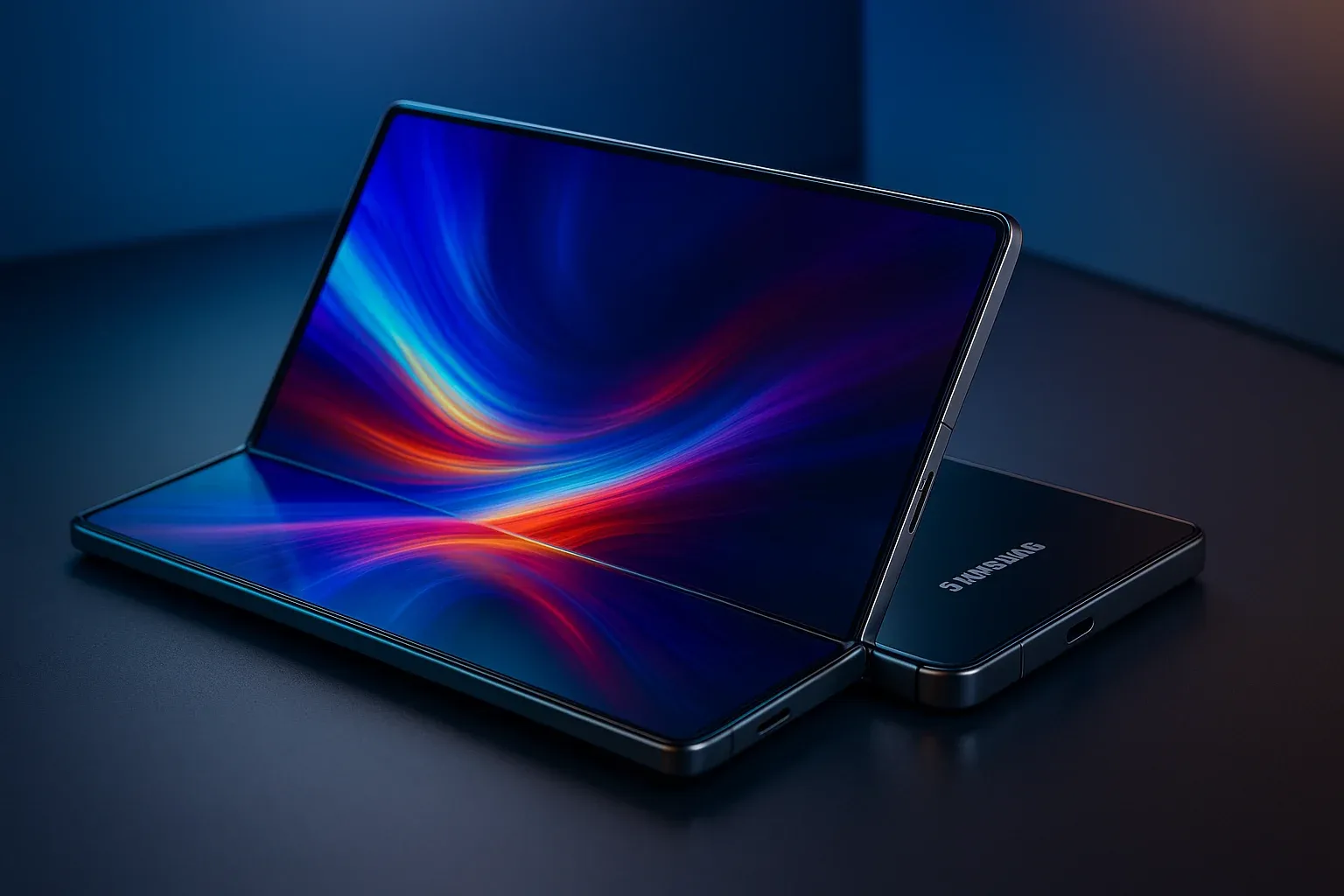 Samsung Galaxy Trifold unfolded display view