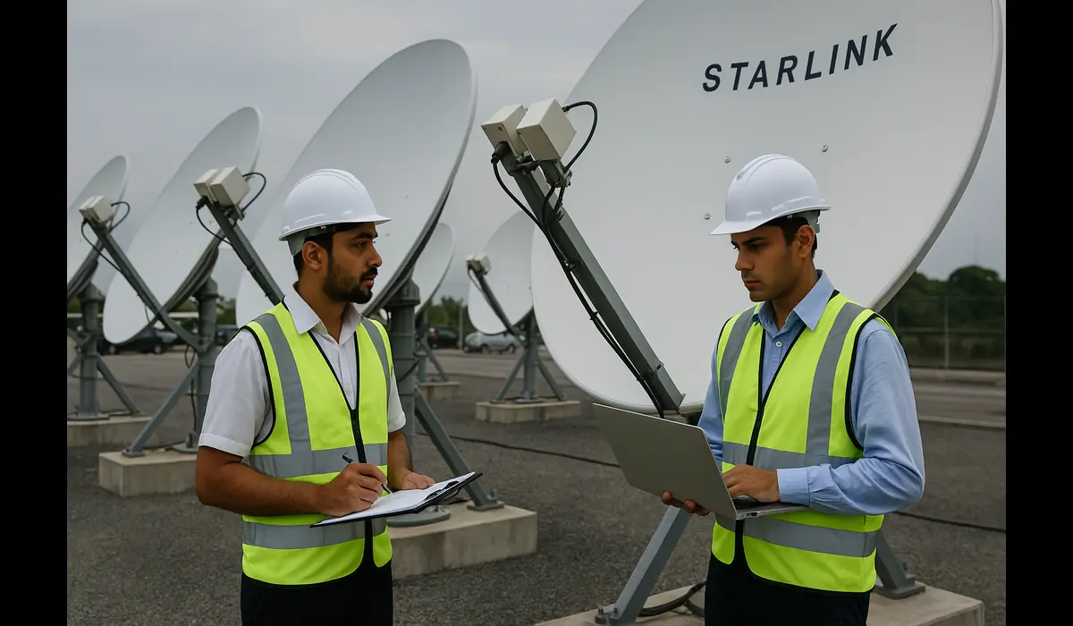 Starlink gateway stations India testing