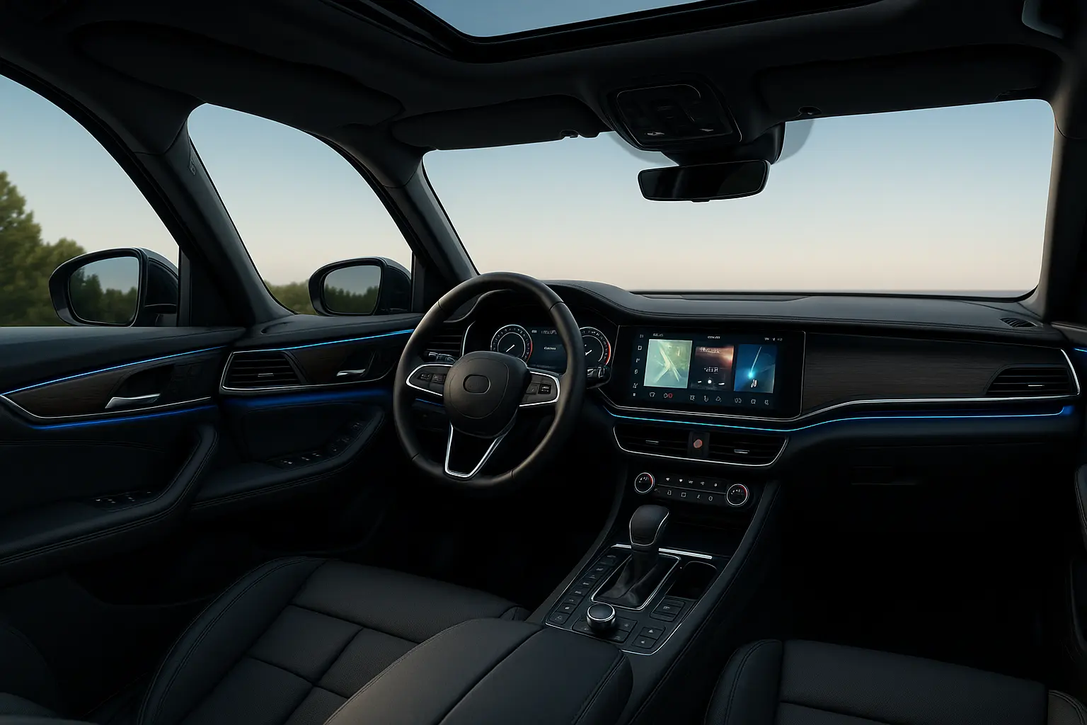 Electric SUV interior showcasing SUV trends 2025 technology.