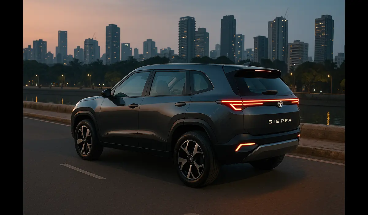 Tata Sierra triple screen cabin SUV side profile