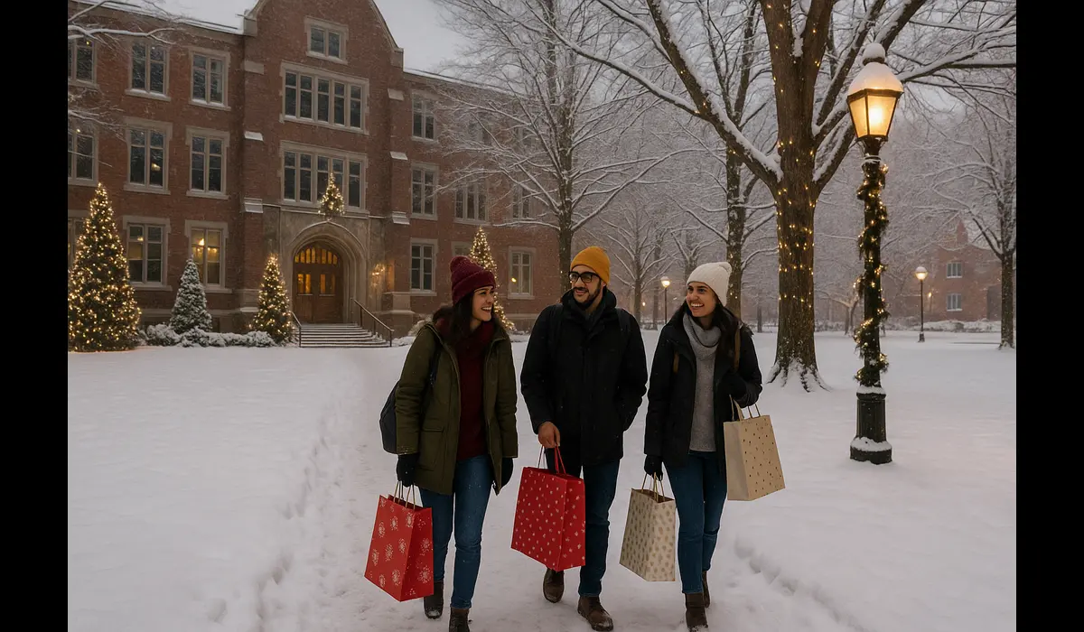 Indian students experiencing Christmas celebrations for the first time in USA.