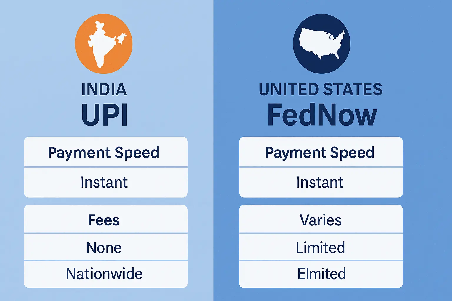 UPI vs FedNow comparison showing benefits of UPI moment in the USA.