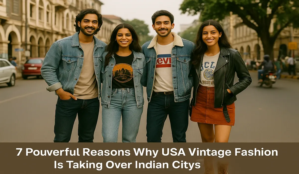 7 Powerful Reasons Why USA Vintage Fashion Is Taking Over Indian Cities and Redefining Modern Cool Indian youth embracing USA vintage fashion in urban Mumbai.