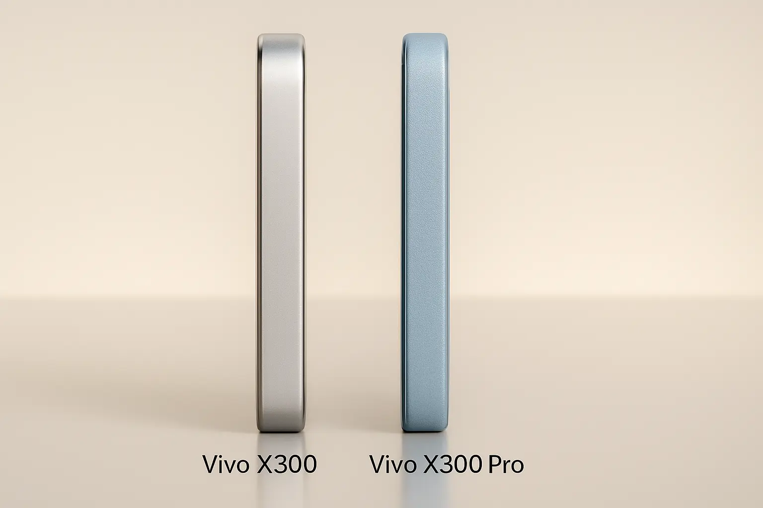 Vivo X300 and X300 Pro side design comparison