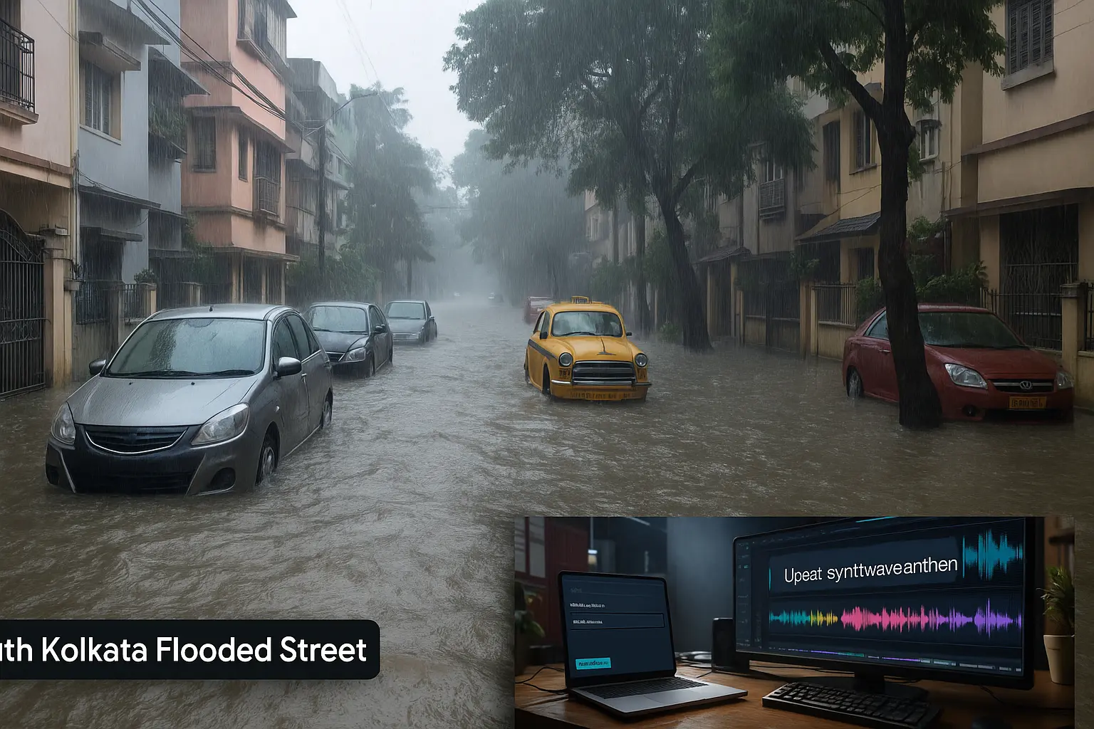 Kolkata flooding during Cyclone Montha rainfall
