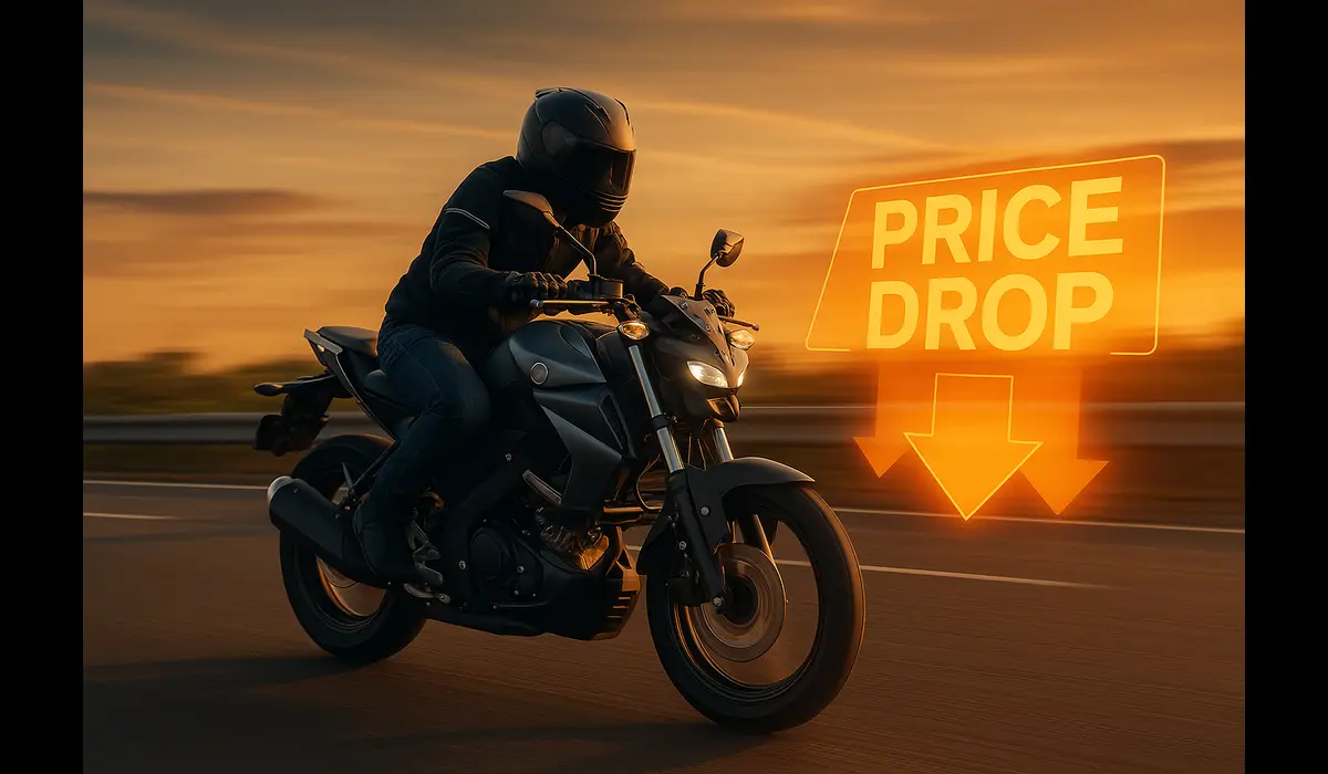 Yamaha FZ showing benefits of motorcycle GST rate reduction India.