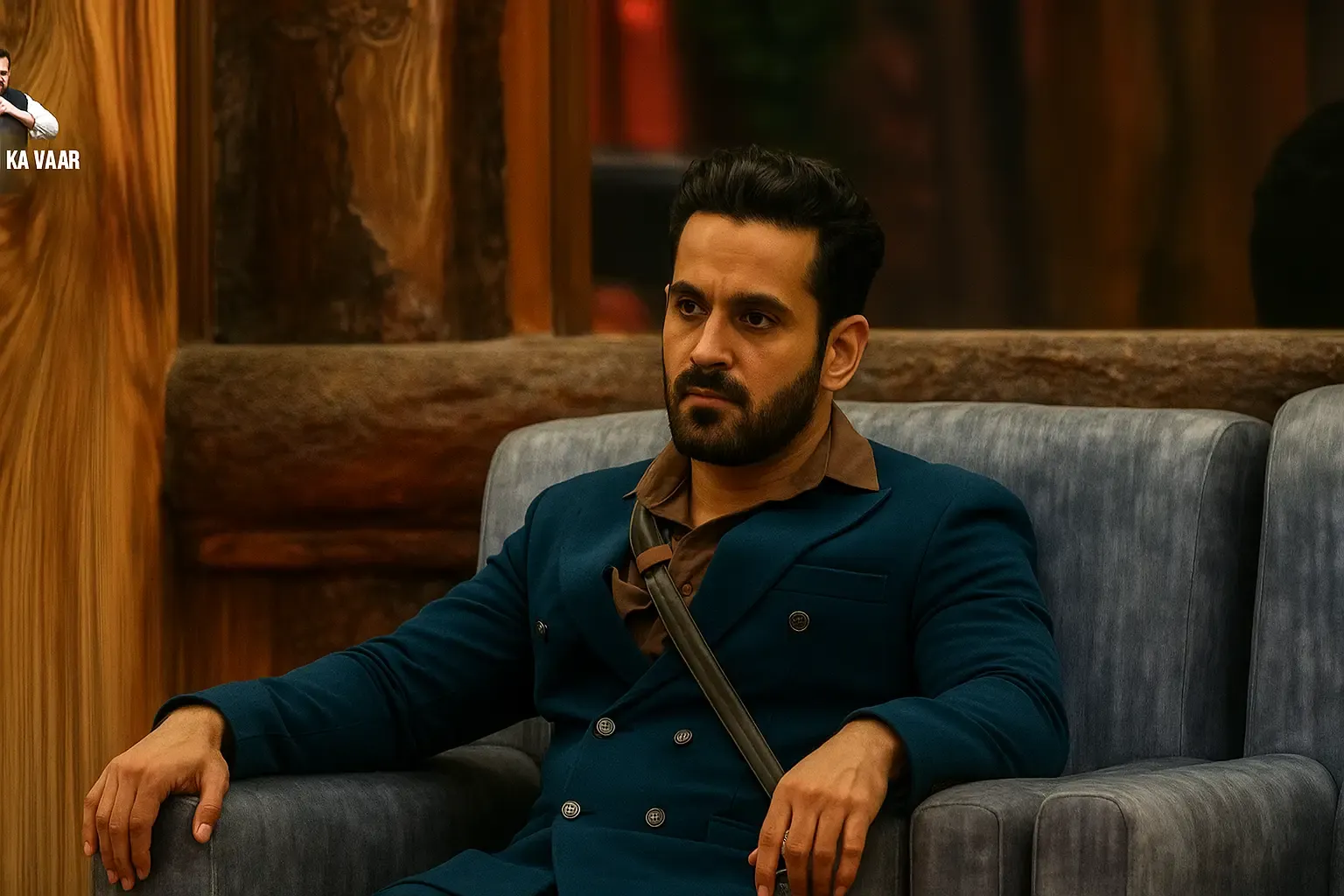 Bigg Boss contestant sitting during Weekend Ka Vaar discussion