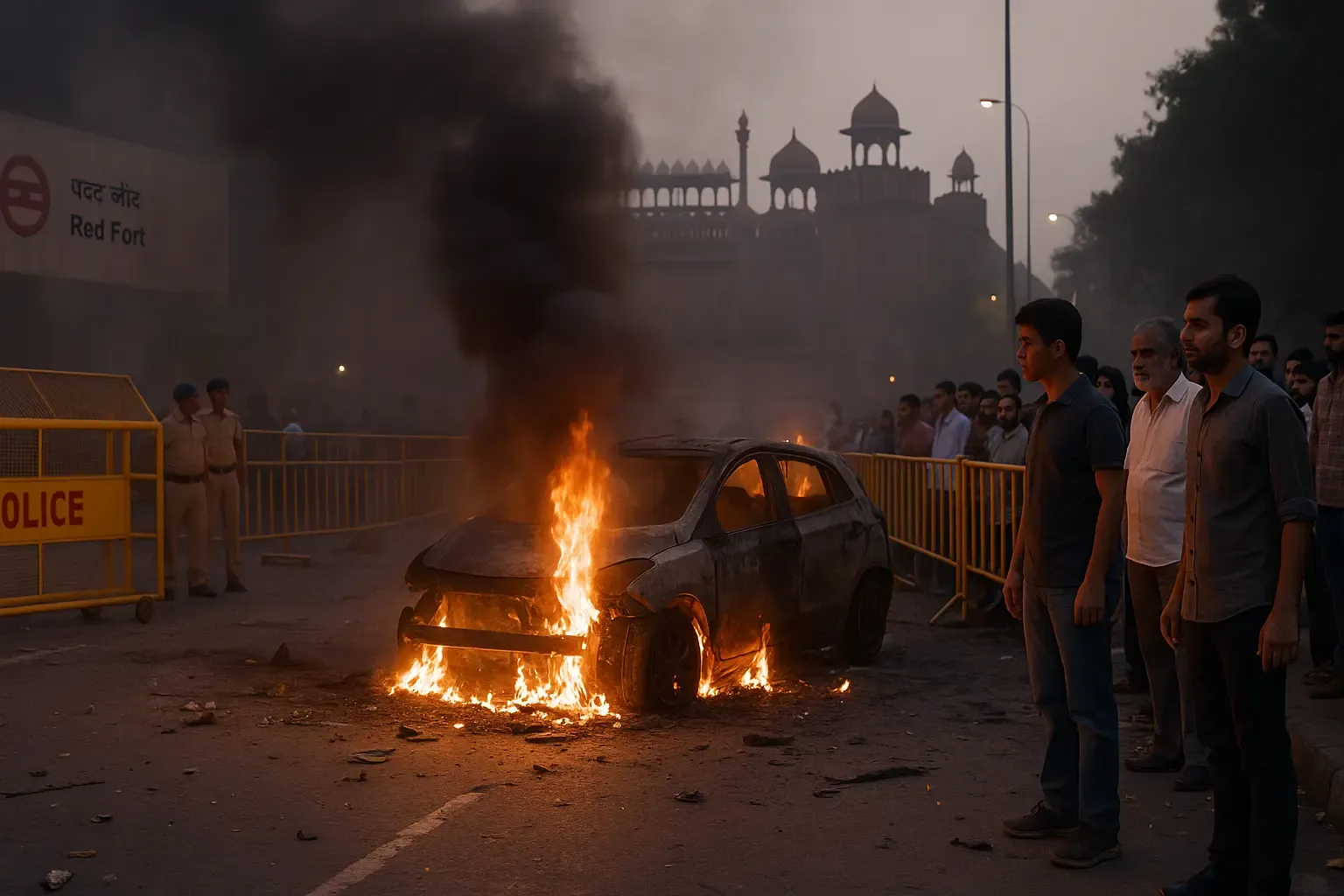 Delhi Red Fort blast live updates scene outside gate 1