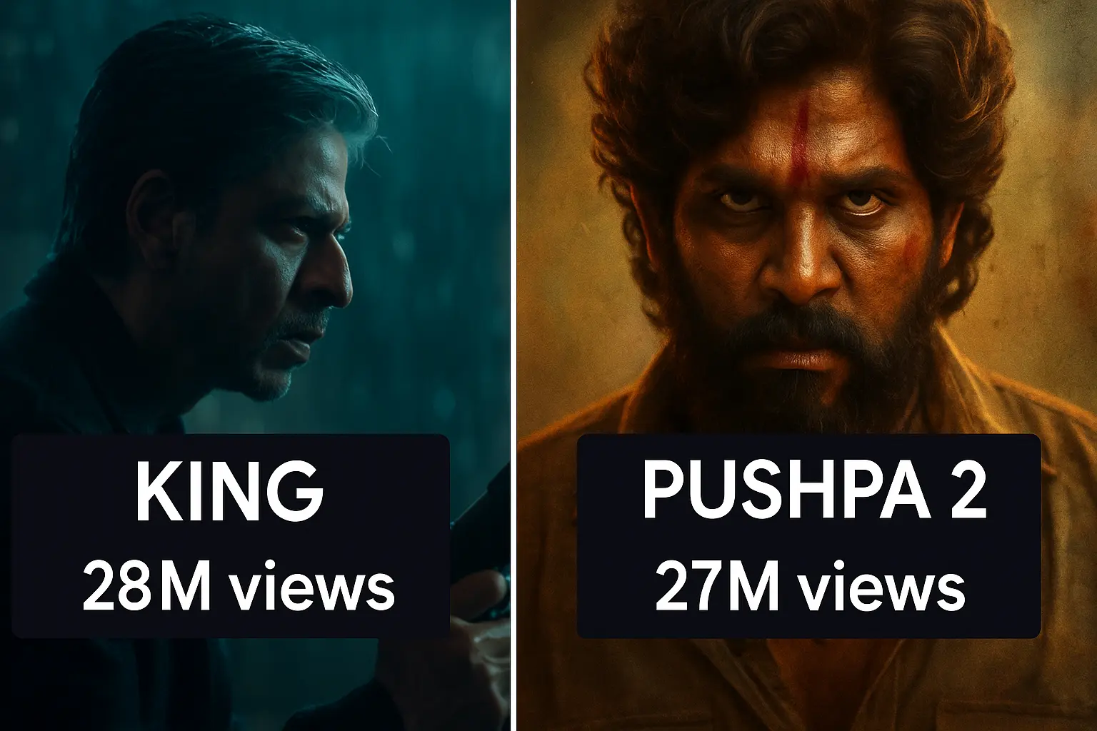 king vs pushpa 2 teaser comparison
