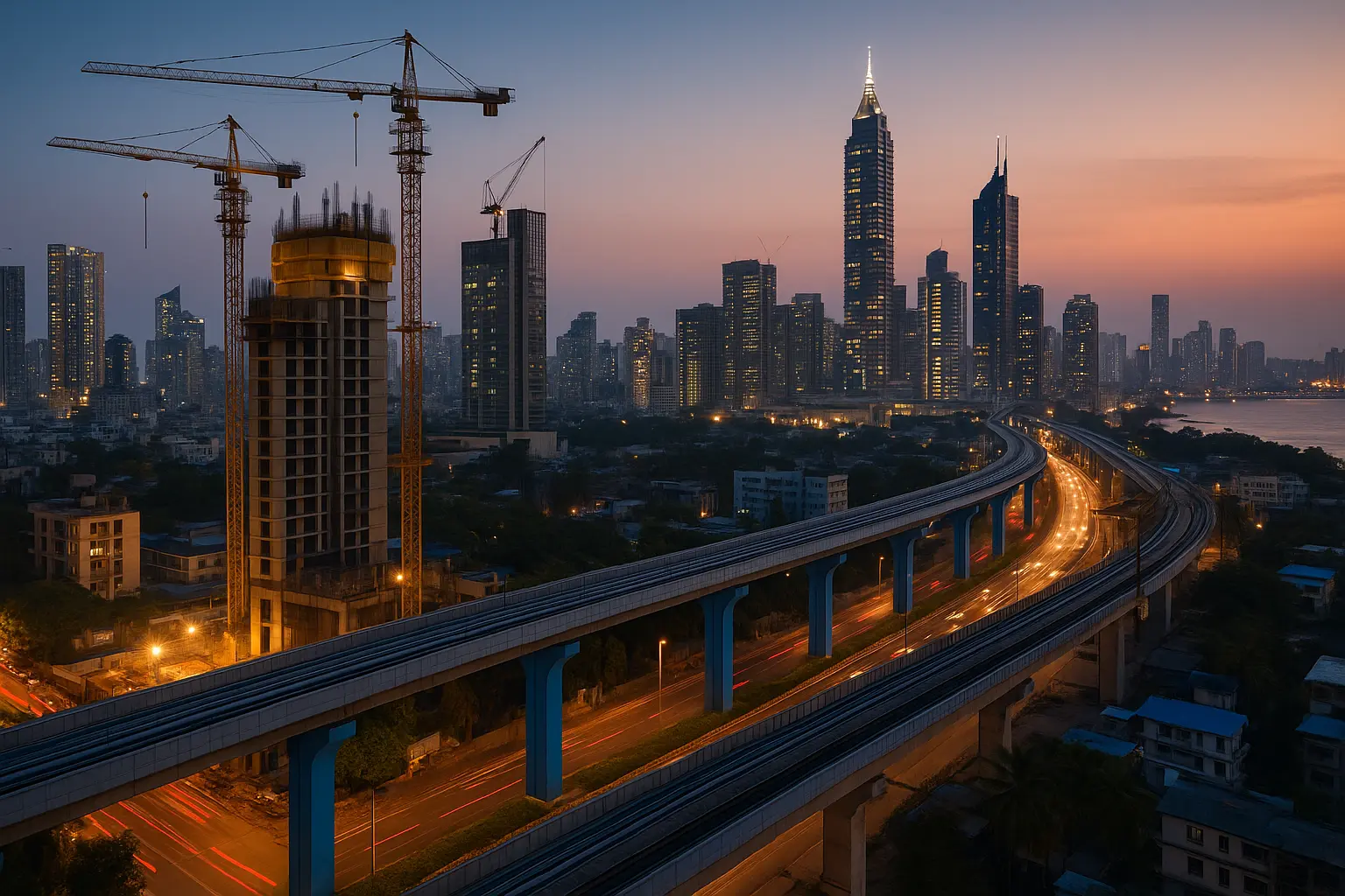 futuristic skyline of Mumbai representing India’s economic growth