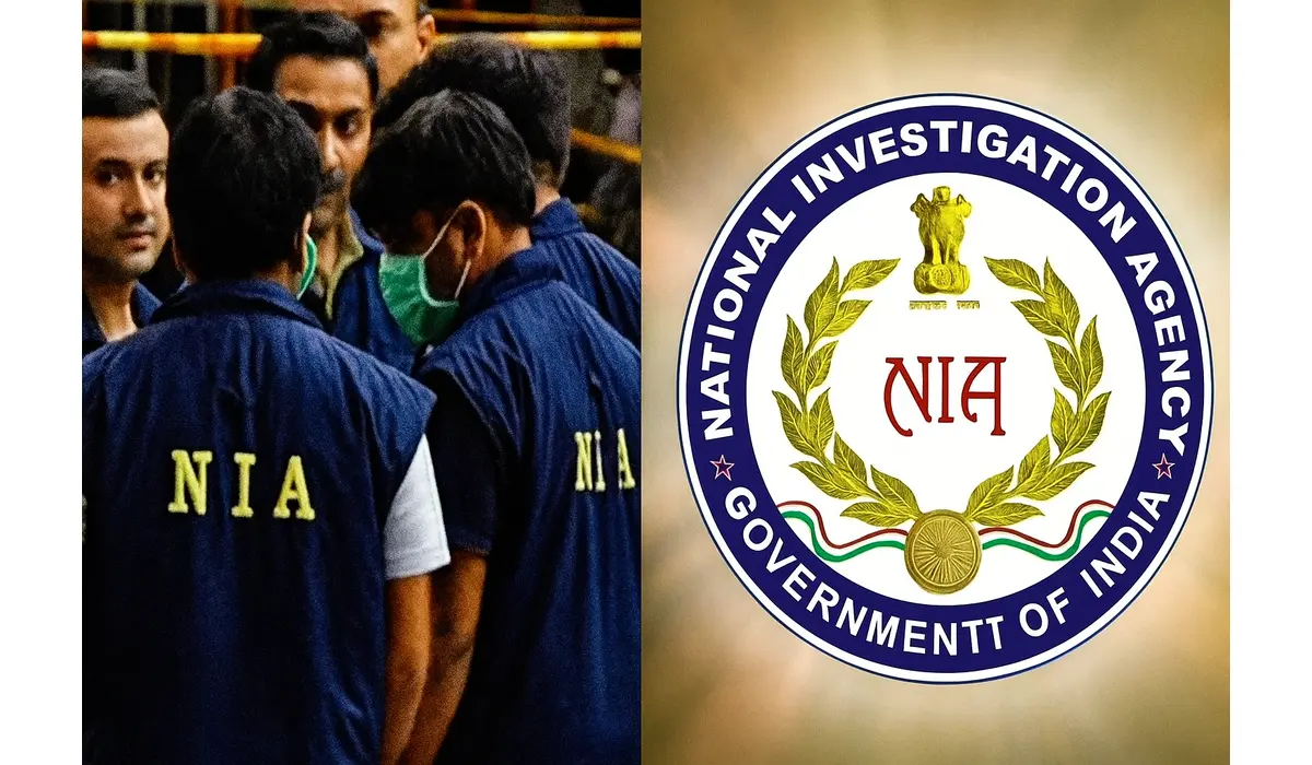 DNA Twist in Delhi Blast: Investigators Link Hyundai i20 to Possible Suspect NIA officials in discussion during the Delhi blast latest investigation alongside the official National Investigation Agency emblem.