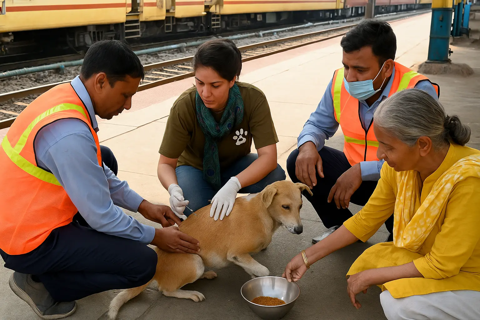 Animal welfare volunteers implementing Supreme Court order on stray dogs