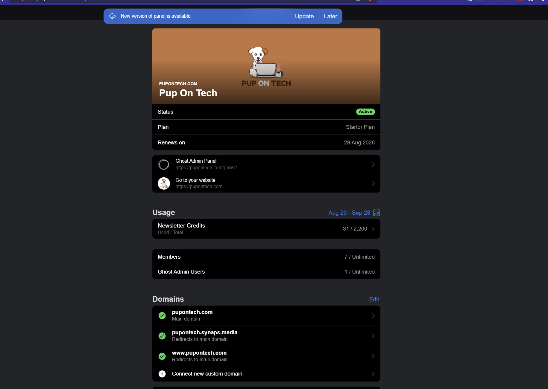 Synaps.media Dashboard