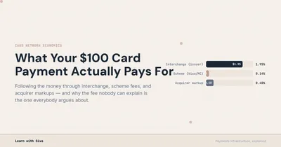 Interchange fee breakdown in a $100 credit card transaction