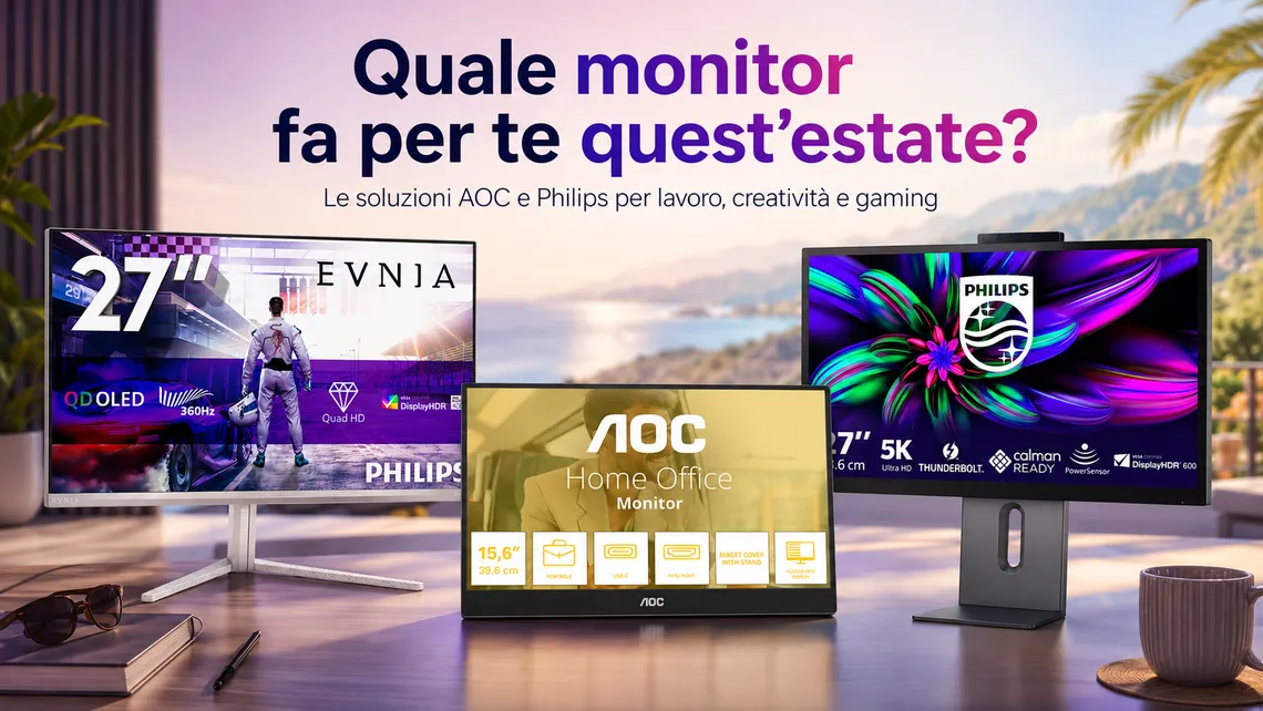 Quale monitor scegliere quest’estate: AOC e Philips per lavoro, creatività e gaming