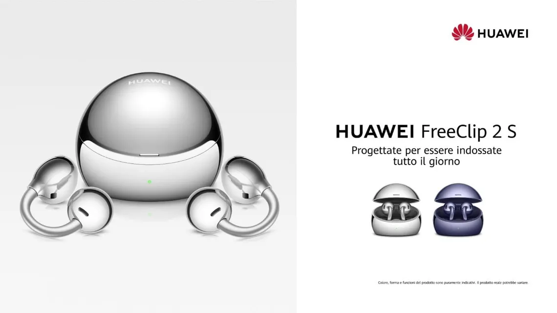 HUAWEI FreeClip 2 S ufficiali: design gioiello, audio adattivo e custodia porta-accessori
