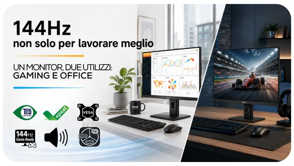 MSI porta in Italia i nuovi monitor da 144 Hz per lavoro e gaming