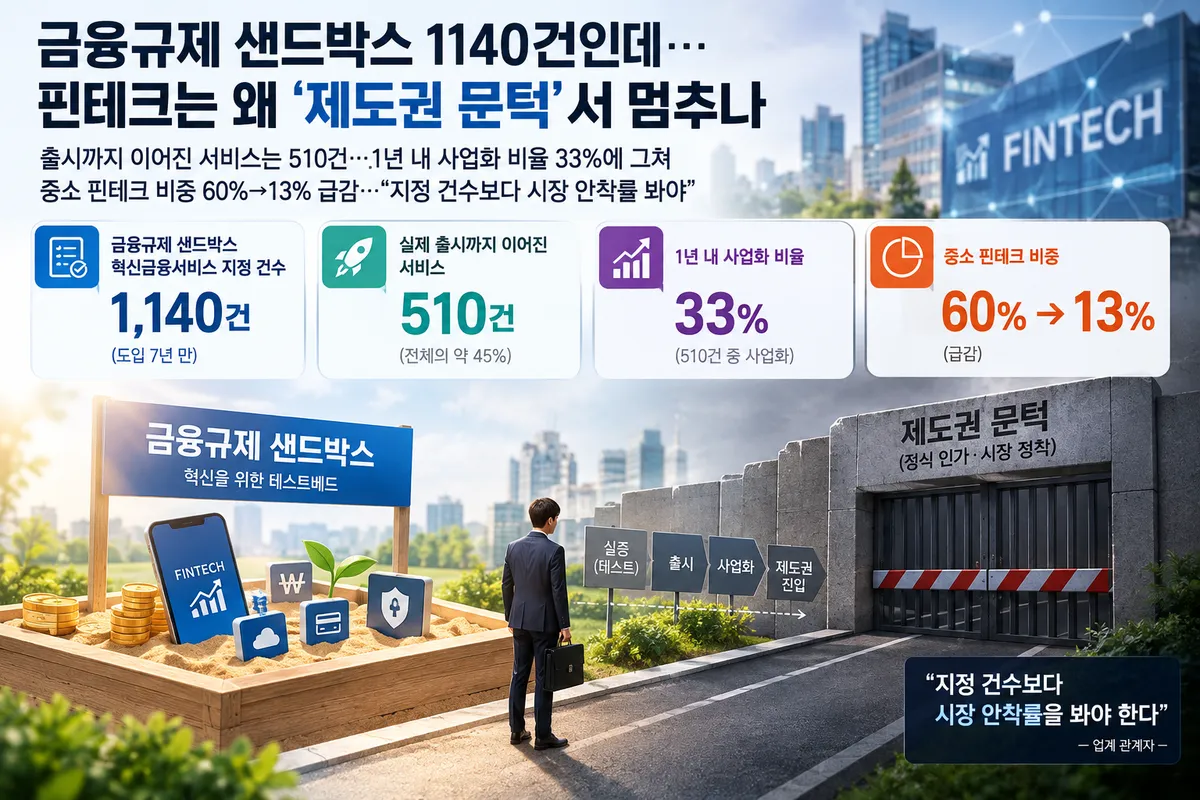 금융규제 샌드박스 1140건인데…핀테크는 왜 ‘제도권 문턱’서 멈추나
