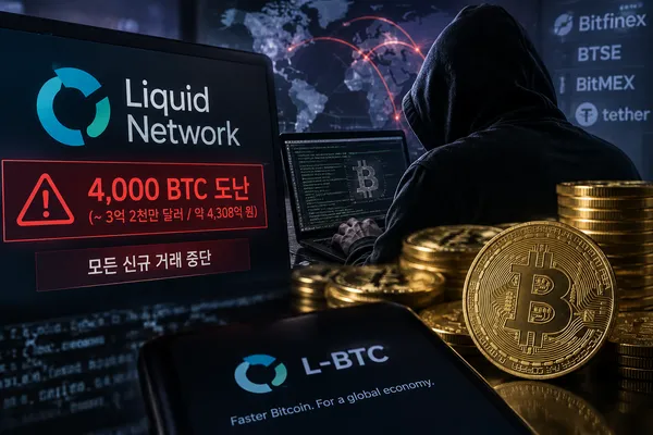 리퀴드 네트워크서 비트코인 4000개 유출…4천억원대 보안 사고