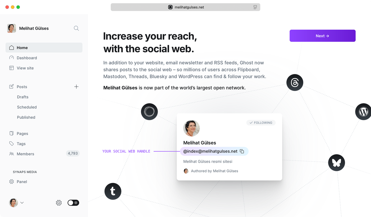 Social Web is ready to try for all Synaps Media sites