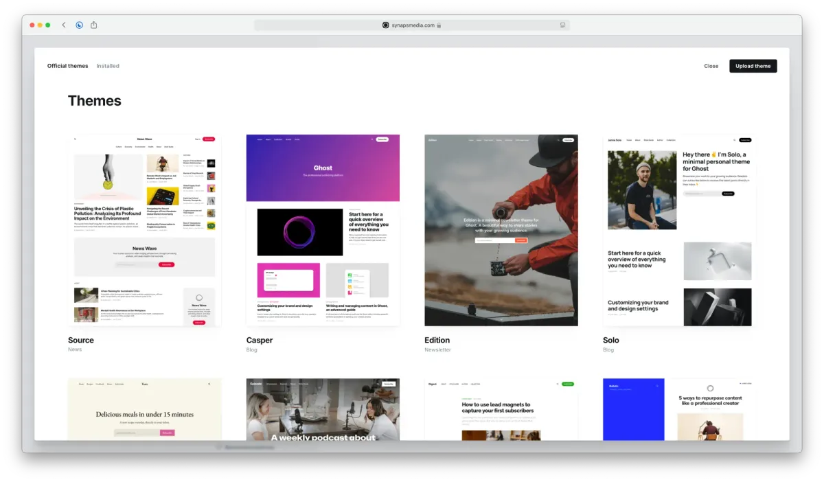 Where can I find more Ghost themes?