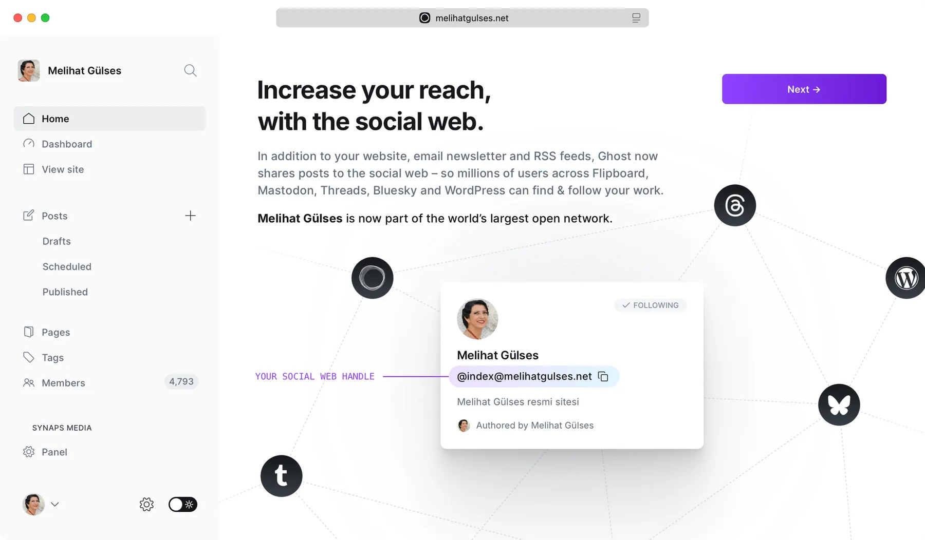 Social Web is ready to try for all Synaps Media sites