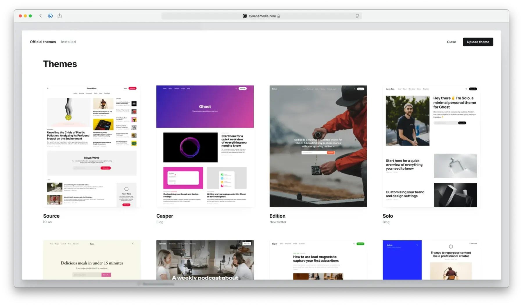 Where can I find more Ghost themes?