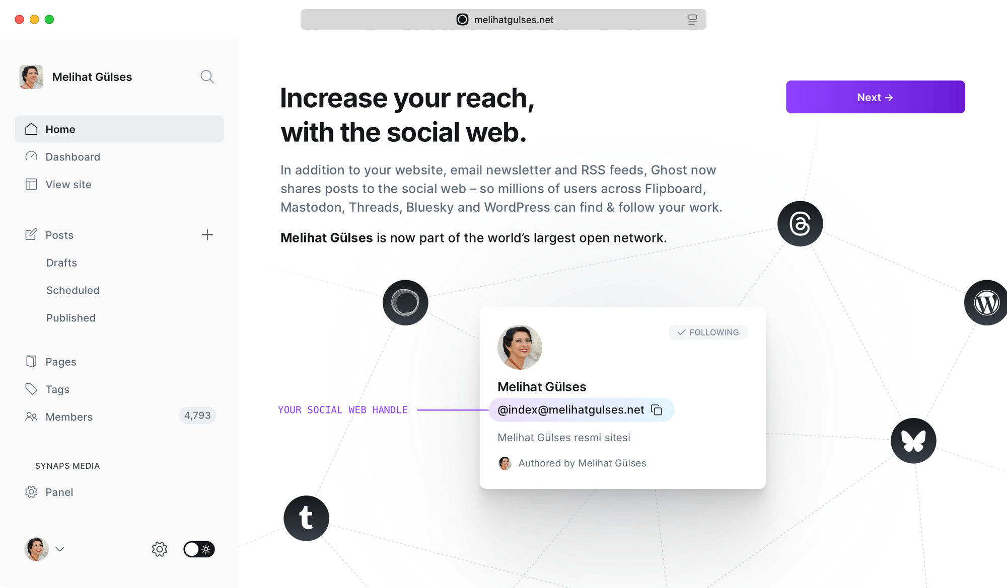 Social Web is ready to try for all Synaps Media sites