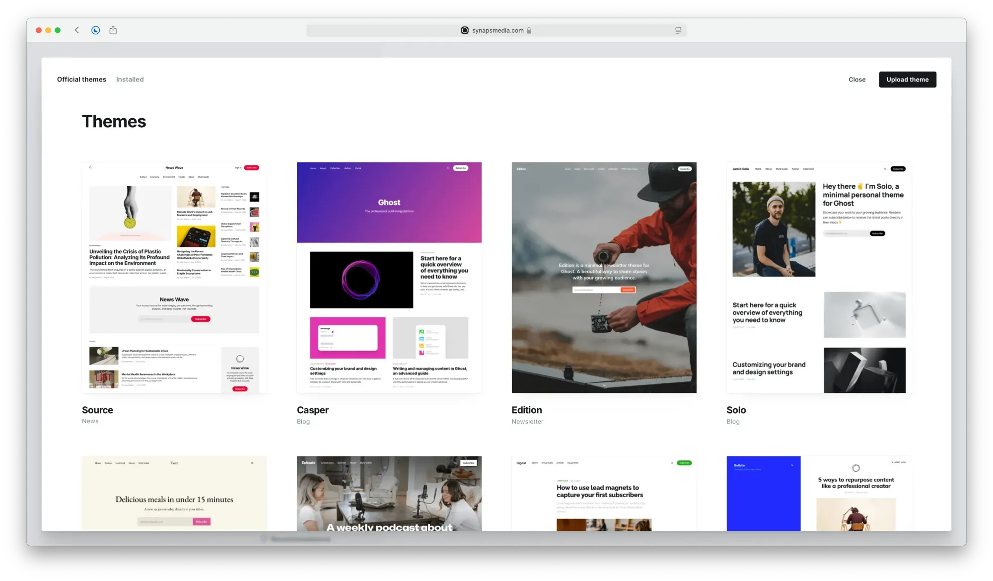 Where can I find more Ghost themes?