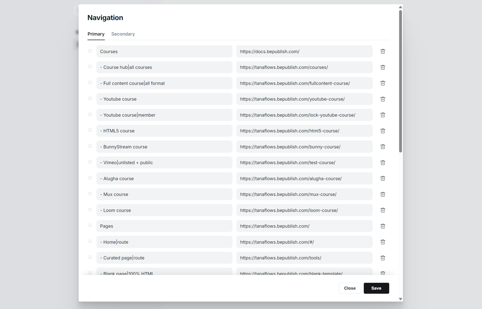 Ghost Navigation for Header