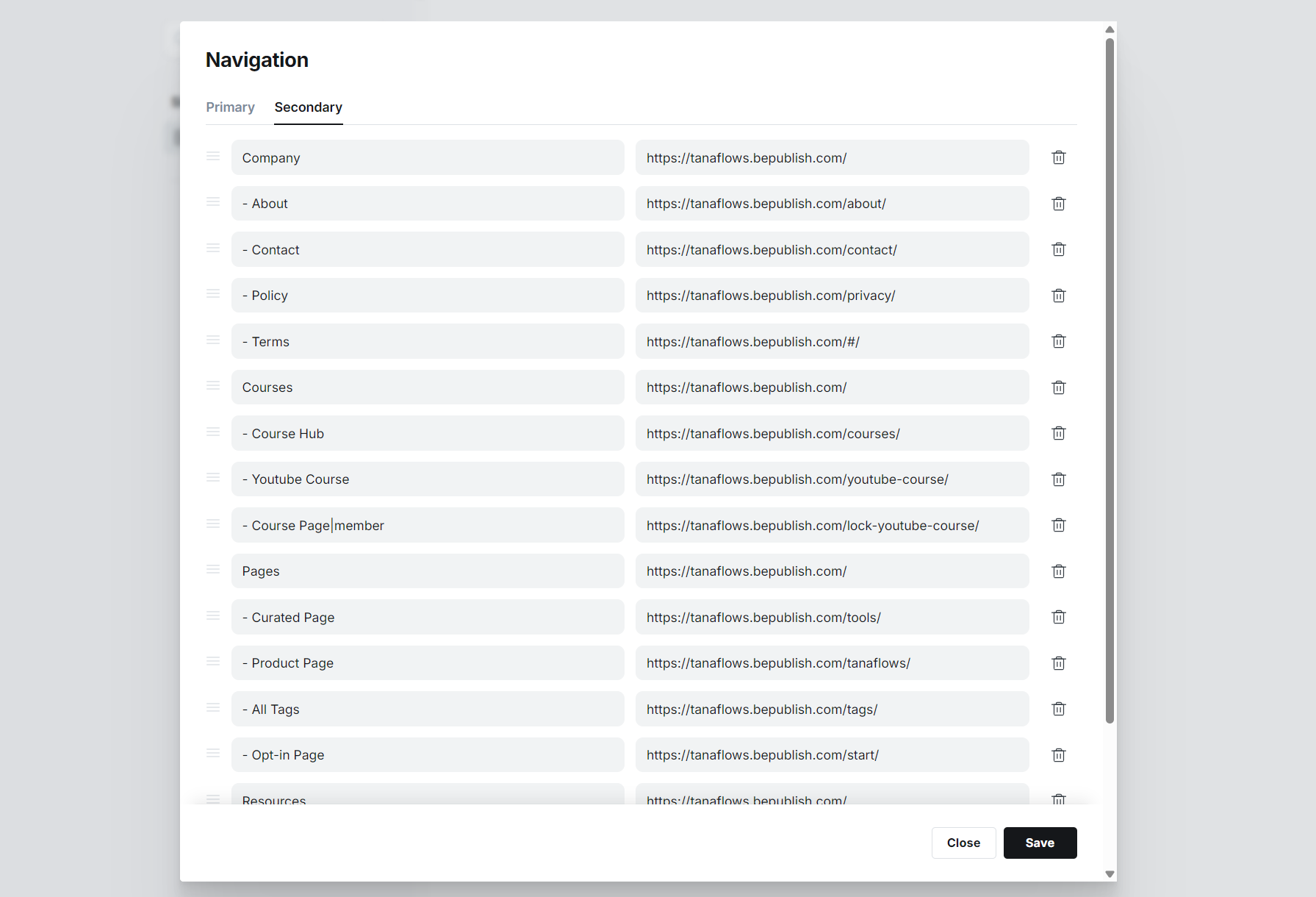 Ghost Navigation for Footer