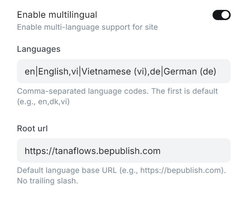 Primary domain for default, copy and paste