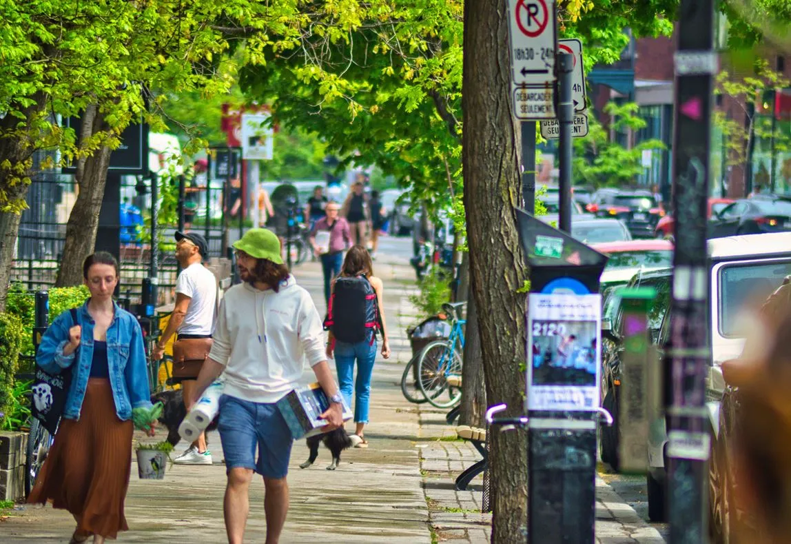 Transports Montreal Pietons Et Voitures