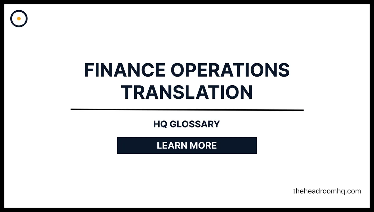 Finance-Operations Translation