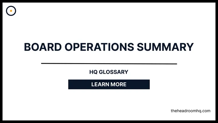 Board Operations Summary