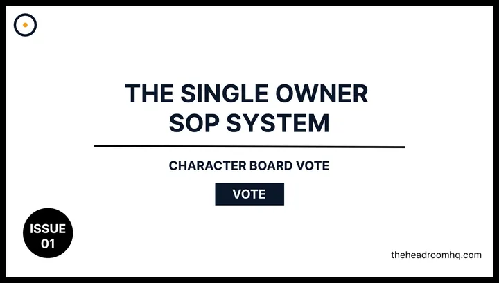 Issue 01 : The Single Owner SOP System