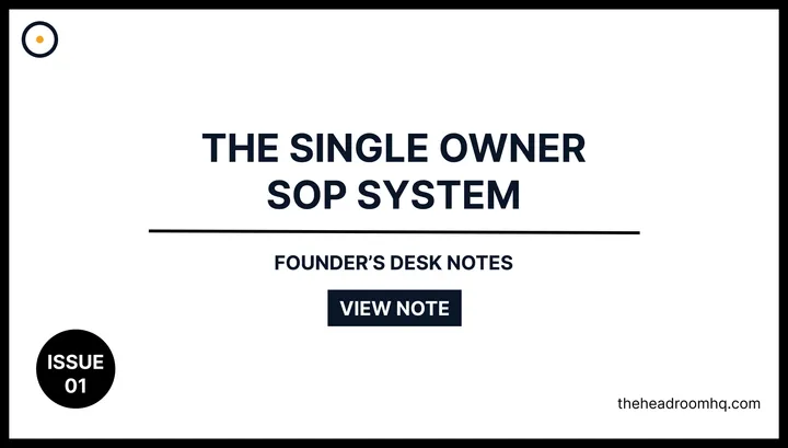 Issue 01 : The Single Owner SOP System