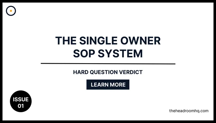 Issue 01 : The Single Owner SOP System