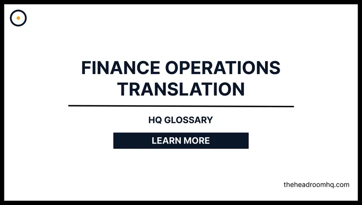 Finance-Operations Translation